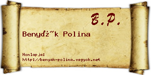 Benyák Polina névjegykártya